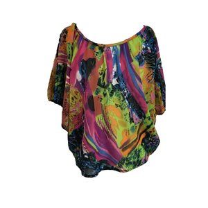 Fashion Web Cold Shoulder Medium Shirt Wearable Art Semi Sheer